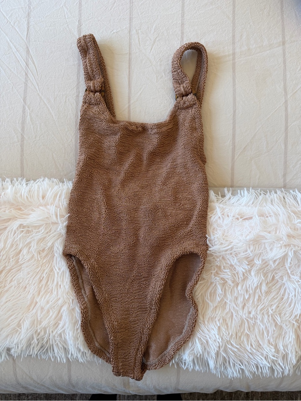 Hunza G Brown One-Piece Swimsuit